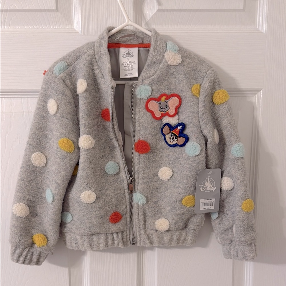 Disney Gray Jacket with Colorful Polka Dots